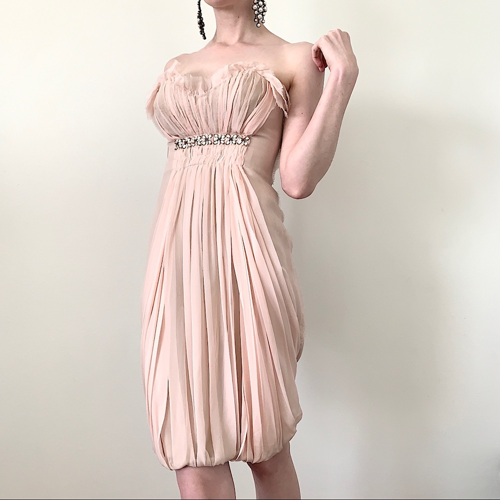 J. Mendel Paris Pink Silk Mini Dress